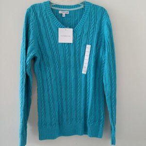 Croft & Barrow Cable Knit V-Neck Sweater
